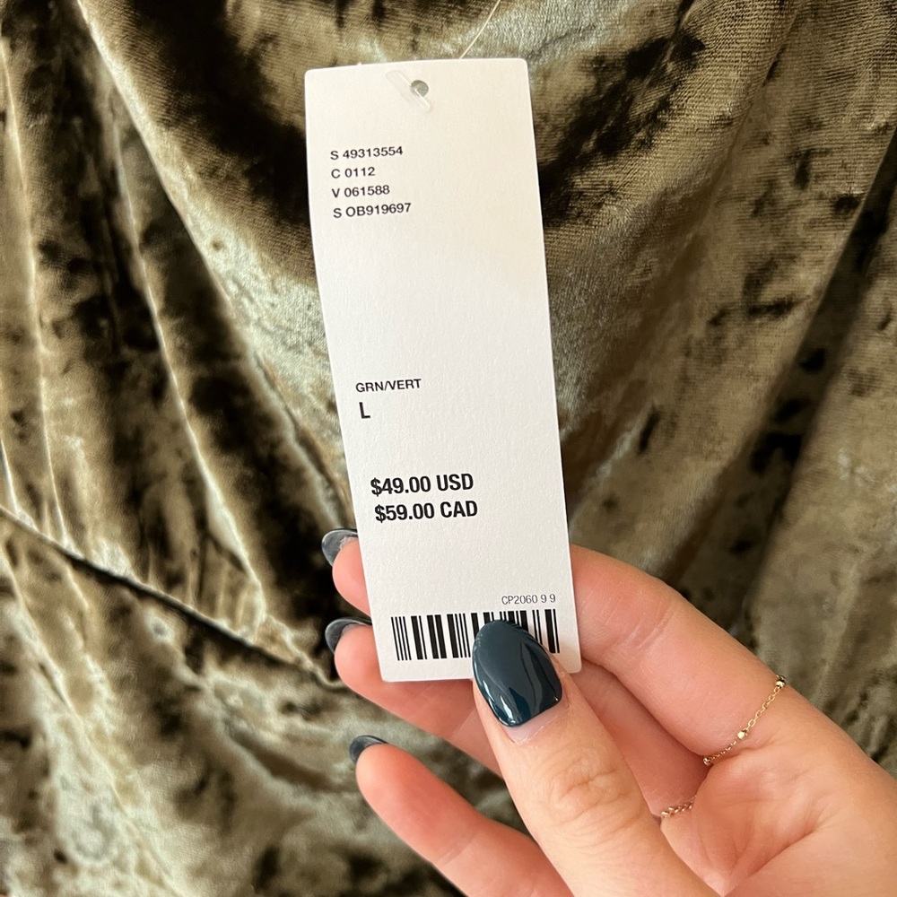 Velvet Dress in Olive Green